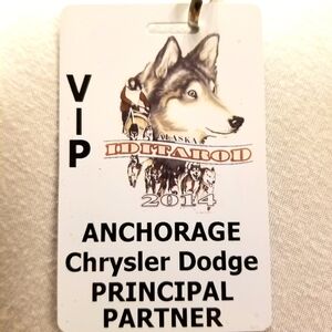 Iditarod 2014 VIP Anchorage Alaska Chrysler Dodge Principal Partner Badge Lanyar